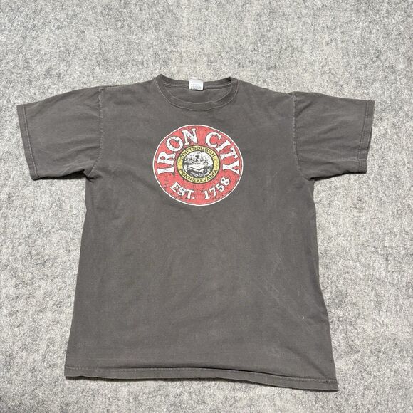 Anvil Other - Vintage Y2K Iron City Beer Shirt Mens L Anvil Faded Black Pittsburgh PA